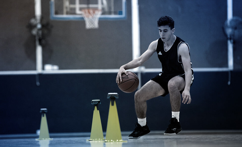 Basketball drills with cones for perfect dribbling